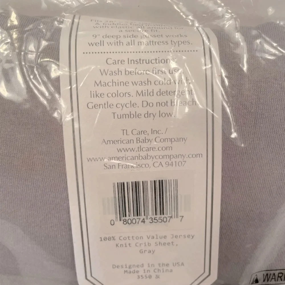 Gray Crib Sheet